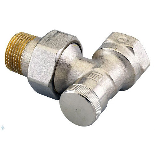 Клапан ручной запорный угловой никелированный Danfoss RLV ДУ-20 мм