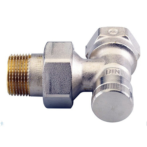 Клапан ручной запорный угловой никелированный Danfoss RLV ДУ-20 мм
