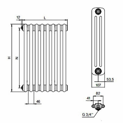 Стальной трубчатый радиатор отопления Rifar Tubog 3057 20 секций Титан Стальной трубчатый радиатор отопления Rifar Tubog 3057 20 секций Титан