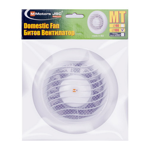 Бытовой вентилятор MMotors МТ 100 круглый, белый (с обратным клапаном) Бытовой вентилятор MMotors МТ 100 круглый, белый (с обратным клапаном)
