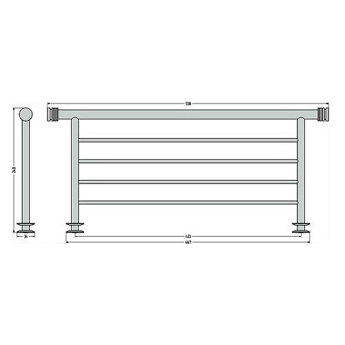 Полка Сунержа прямая 4П / L 470 (Без покрытия) Полка Сунержа прямая 4П / L 470 (Без покрытия)