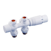 Универсальный узел нижнего подключения Delta DUO с термоголовкой М30х1,5 RAL 9016 (Белый глянцевый) Универсальный узел нижнего подключения Delta DUO с термоголовкой М30х1,5 RAL 9016 (Белый глянцевый)