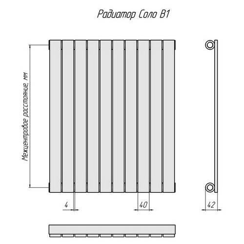 Стальной трубчатый радиатор отопления КЗТО Соло В 1-500-27 Стальной трубчатый радиатор отопления КЗТО Соло В 1-500-27