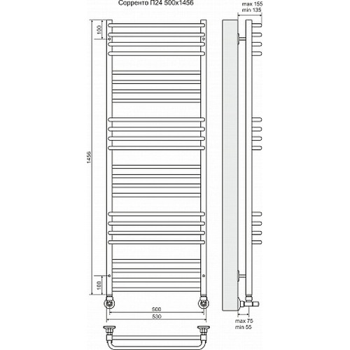 Водяной полотенцесушитель Terminus "Соренто" П24 500х1456