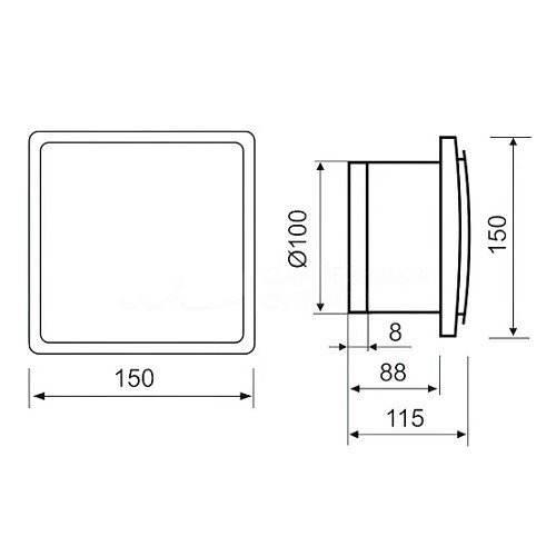 Бытовой вентилятор MMotors ОК 100 квадратный, белый с закрытой панелью (с обратным клапаном) Бытовой вентилятор MMotors ОК 100 квадратный, белый с закрытой панелью (с обратным клапаном)