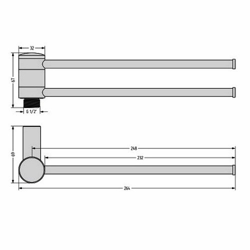 Полотенцедержатель Сунержа 360 / L 250 (Без покрытия) Полотенцедержатель Сунержа 360 / L 250 (Без покрытия)