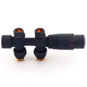 Универсальный узел нижнего подключения Delta DUO с термоголовкой М30х1,5 RAL 9005 (Черный матовый) Универсальный узел нижнего подключения Delta DUO с термоголовкой М30х1,5 RAL 9005 (Черный матовый)