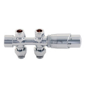 Универсальный узел нижнего подключения Delta DUO с термоголовкой М30х1,5 (Хром) Универсальный узел нижнего подключения Delta DUO с термоголовкой М30х1,5 (Хром)