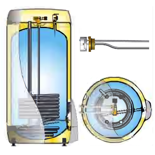 Водонагреватель комбинированного нагрева OSO Saga 2.0 Coil S2C 2200/1x230В+0,8м2  Водонагреватель комбинированного нагрева OSO Saga 2.0 Coil S2C 2200/1x230В+0,8м2