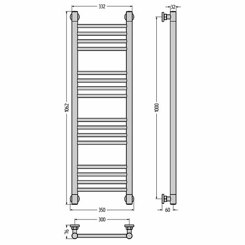 Водяной полотенцесушитель Сунержа Богема+ прямая 1000х300 (Без покрытия) Водяной полотенцесушитель Сунержа Богема+ прямая 1000х300 (Без покрытия)