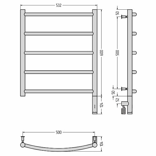 Электрический полотенцесушитель Сунержа Галант 3.0 600х500 МЭМ правый (Без покрытия) Электрический полотенцесушитель Сунержа Галант 3.0 600х500 МЭМ правый (Без покрытия)